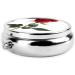 Red Rose Round Pill Box - 3 Compartment Mini Decorative Pocket Organizer for Travel & Vitamins - Buy Online on GoSupps.com