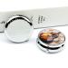 Round Pill Box with Watercolor Acoustic Guitar Print | 3 Compartment Portable Pill Organizer | Decorative Metal Pocket Pill Case - Style 4 - Buy Online on GoSupps.com
