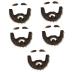 Healeved 5 Sets Beard Dress up Viking Costume Full Beard Mustache Realistic Beard False Mustache Plush 20.00X13.00X0.50CMx5pcs Multix5pcs
