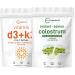 Micro Ingredients Vitamin D3 5000 IU with K2 100 mcg 300 Softgels & Instant Colostrum Powder Bundle 2 Pack | Essential Sunshine Vitamins | Grass-Fed Bovine Mother s First Milk