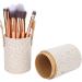 Portable PU Leather Makeup Brush Cup Holder - Travel Cosmetic Organizer - Apricot - Buy Online on GoSupps.com