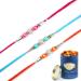 Ghasitaram Gifts Rakhi for Brother Rakhis Online - Set of 3-6194 Rakhis with 100 GMS of Dryfruits Mix Can