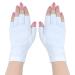 FOHOLA 2 Pairs Fingerless Gloves UV Gloves for Gel Nails Anti UV Gloves for Nail Lamp UV Protection for Nail Design(White) (M 2) M 2.0