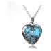Crystal Jade Pendant Necklace Amulet Jewelry Personalised Steampunk Necklaces Pendant Chain Choker Necklace Jewelry Natural Stone Turquoises Necklace Blue Black Color Heart Shape Women Party Jewelry H