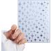 8 Sheets 3D Star Nail Art Stickers - Self-Adhesive Silver Glitter Decals for DIY Manicure | Metallic Acrylic Nail Accessories - Buy Online on GoSupps.com