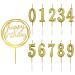 IBLESSU 10-Pieces Number Birthday Candles - Happy Birthday Cake Candles Number 0-9 Glitter Cake Topper Decoration for Birthday Party Anniversary Kids Adults (Gold)