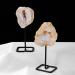 Room Decoration Natural Agate Slice with Metal Stand Crystal Geode Raw Crystal White Crystal Clusters Minerals Specimen Geode Agate Stone for Crystal and Home Decor PEIQIYIN - Buy Online on GoSupps.com
