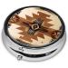 Buy Native American Portable Metal Pill Box - Round Mini 3-Compartment Travel Essential - Buy Online on GoSupps.com
