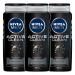 NIVEA MEN Active Clean Body Wash | 3-in-1 Men Shower Gel (Body Face & Hair) 3x500mL Active Clean 1 count (Pack of 3)