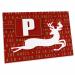 3dRose Letter P Monogram Christmas White Reindeer Deck The... - Desk Pad Place Mats (dpd-262654-1)