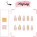 24Pcs Short Almond Pink French Tip Press on Nails with Gold Glitter - DIY Stiletto Acrylic False Nails for Women and Girls - Includes Glue Stickers - Buy Online on GoSupps.com