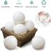 6 Pieces of Wool Dryer Balls 1 Piece of Cotton Bag Ecological Drying Balls Sustainable Use Drying Balls Felt Balls Clothes are Fluffy and Soft Suitable for Tumble Dryers (White) - Buy Online on GoSupps.com