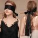 Black Satin Sleep Mask Eyeshade with Slim Ribbon - Perfect for Cosplay and Stage Shows - Buy Online on GoSupps.com