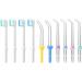10 Pieces Replacement Tips Compatible with Waterpik Water Flosser WP-100, WP-100W, WP-260 and More, Includes Classic Jet Tips, Brush Tips and Pocket Tips