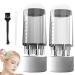 LINXINS 2PCS Hair Oil Applicator Bottle Hair Oil Applicator with Dropper and Cleansing Brush Portable Liquid Oil Dispenser for Liquid Oil and Essential Oil Hair Growth Care with Roll-On (White Grey)