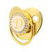 Shop Golden Baby Pacifier - 26 Letters Curved Silicone Design & Clips | Bling Pacifier for 6-18 Months | International Shipping Available - Buy Online on GoSupps.com