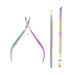 Nail Cuticle Nipper Rainbow Clipper Scissor Dead Skin Remover Manicure Nail Art Tool 1set