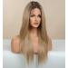 Vebonny Ombre Brown Lace Front Wig - 20 Inch Straight Hair with Roots Glueless Middle Part for Women | Shop Now! - Buy Online on GoSupps.com