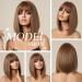 OUFEI Brown Bob Wig with Bangs - Short Synthetic Hair Wig for Women | Perfect for Daily Wear, Parties, and Cosplay - Buy Online on GoSupps.com