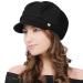 Jeff & Aimy Women's Newsboy Soft Velvet Baker Boy Cap Winter Hats Cabbie Beret Cloche Casual Hat Medium 89099#black