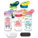 ZONEGRACE 12oz Sublimation Tumbler Bulk For Children Toddlers Heat Press For Print Kids Sublimation Tumbler Cups With Handle Straight Double Wall Kids Sublimation Water Bottle Blanks (5 Pack)