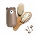 6-in-1 Baby Grooming Set Natural Wooden Hairbrush and Comb Nail Clippers Nail Scissors Nail File and Tweezers for Kids and Newborns in Nice Gift Box Bronze B