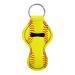 Poceacles Women's and Girls' Keychain - Lipstick - Glossy Lip Balm - Neoprene Pouch - Wrist Strap Yellow Baseball.