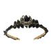Raw Crystal Quartz Tiara Headband - Moon Stars Crystal Boho Tiara Hairband Sun Goddess Crown Wedding Bride Headpiece for Woman(moon (black))