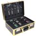 Barber Carrying Case Barber Case With Code Lock Travel Barber Suitcase Professional Salon Hair Cutting Tool Kit Storage Organizer For Hair Stylist Pet Groomer Beauty Salon Makeup Artist (Golden)
