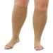 Lofir Medical compression stockings for women men: Open toe knee-high calves oversize support stockings Feasts 20-30 mmHg class 3 gradient compression socks black skin color 1 pair color xxl