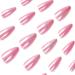 Justotry 24-Piece Glitter Hot Pink French Almond Press-On Nails | Glossy Oval Artificial Acrylic Fingernails for Women - Buy Online on GoSupps.com