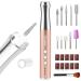 Enniewi Electric Nail Drill with Light 25000RPM Rechargeable Cordless E File for Gel Nail Natural Nails Low Heat Manicure Pedicure Set with Dust Cover Electric Shaping Nail Care Tools Rose