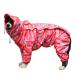 Tfeng dog raincoat with removable hoodie adjustable outdoor tunnel procession dog coat waterproof dog jacket rain jacket with hood and collar hole 10 sizes (camouflage pink) 28 (back length: 73cm) camouflage pink