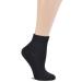 Yomandamor Ladies Cotton Socks Diabetic Ankle Socks 5 Pairs 3-8 5 Pairs Solid Black