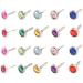 Amosfun 100pcs Mini Brads Heart Metal Scrapbooking brads Paper Fasteners for DIY Crafts 8x15mm (Random Color)