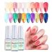 DouborQ 20 colors Jelly Gel Nail Polish Set Nude Pink Gel Nail Polish Transparent Colors Purple Blue Black U V LED Soak Off Nail Polish Gel 20 colors 01