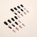 Justotry 24-Piece Black French Coffin Nails - Gold Swirl Ballerina Press-On Artificial Fingernails for Women - Medium Length Wavy Design - Buy Online on GoSupps.com