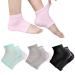 4 Pairs Vented Moisturizing Gel Socks Lotion Gel for Dry Cracked Heels, Spa Gel Socks Humectant Moisturizer Heel Balm Foot Treatment (Pink&Grey&Turquoise&Black)