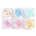 Pasotim 6 Boxes of 3D Light Changing Nail Flower Accessories with or Silver for DIY Art Decoration Supplies