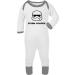 Storm Pooper Newborn Baby Sleepsuit | 100% Fine Combed Cotton | 3-6 Months | White/Grey Trim - Buy Online on GoSupps.com