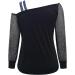 Pianshazanium Women's Shiny Sequins T-Shirt | Elegant Long-Sleeved Festive Blouse & Casual Tunic - V-Cut Oversized M Blue - Buy Online on GoSupps.com