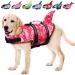EMUST Dog Life Jackets Shark Dog Vest Pink Camouflage Medium Pinkcamouflage
