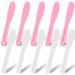 Large Plastic Makeup Spatula 10 PCS Reusable Facial Cosmetic Spatula Face Mask Applicator Beauty Spatula SPA Skincare Tools DIY Mask Mixing Scoop Sampling Spoon Esthetician Supplies (White & Pink) Pink & White