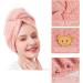 ACMYCH Thickened Hair Towel Wrap - Microfiber Drying Towel with Button for Fast Drying - Dry Hair Hat & Bath Cap - Avocado Green & Light Brown - Buy Online on GoSupps.com