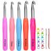 Size 6.5mm 7.0mm 8.0mm 9.0mm 10.0mm Crochet Hooks Set Ergonomic Grip Soft Handles Aluminum Crochet Hook Size K L M N/P in Case