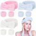 9PCS Coral Headband for Washing Face with Wristband Kit Bowknot Makeup Headband for Women Girls  Super Soft Spa Headband with Wristband for Face Washing  Skincare  Bathing  Yoga (Pink  Blue  White)