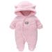 Baby Winter Snowsuit Baby Rompers Boy and Girl One-Piece Suit with Hood Toddler Outerwear Snowsuit Set Thick and Warm Pink 6-9 Months