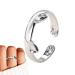 Rosixehird cat rings for women |Open design cat earring |Fashion jewelry for couples gift for women and girls at wedding application and Valentine's Day silver