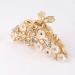 Elegant Gold Hollow Metal Carving Hair Clip with Imitation Pearls & Rhinestones | Retro Jaw Clamp for Women - Buy Online on GoSupps.com