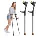 RUN.SE RUN.SE Forearm Crutches Adjustable Crutches for Adults Lightweight Crutches with Cuffs Foldable Crutches Rubber Handles Non-Slip